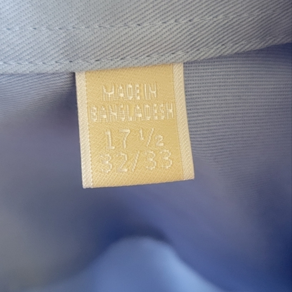Michael Kors Regular Fit Long Sleeve Button Down Light Blue Shirt Size- 17.5 - Picture 8 of 9